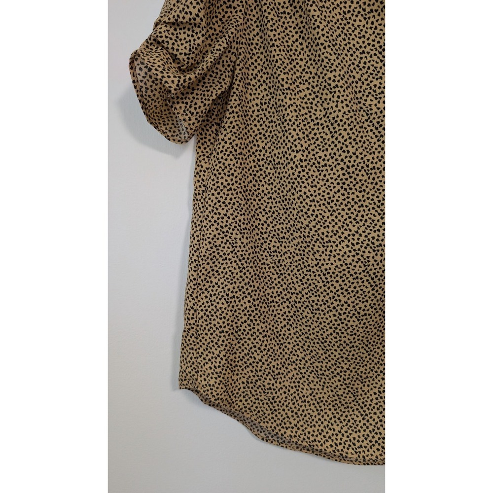 Jones New York Animal Print Puff Sleeve V-Neck Blouse XS - Picture 8 of 15